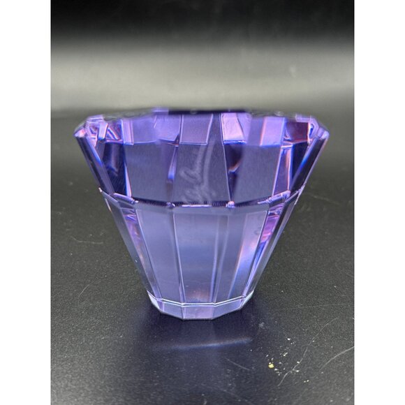 Olga Cassini Purple Faceted Crystal Paperweight 2.5 Inches - Picture 3 of 9